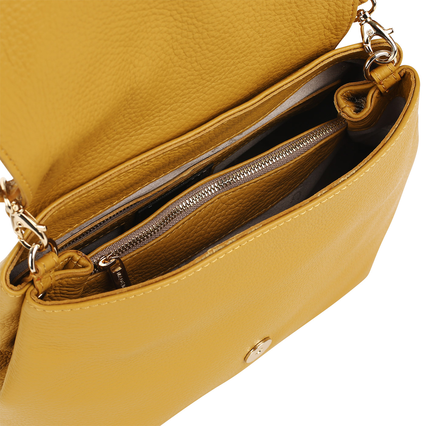 Жёлто-коричневая кожаная сумка Marina Creazioni 