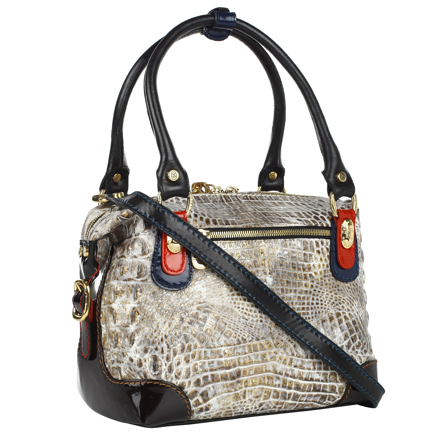	Женская сумка из комбинированной кожи с плечевым ремешком Marino Orlandi 
