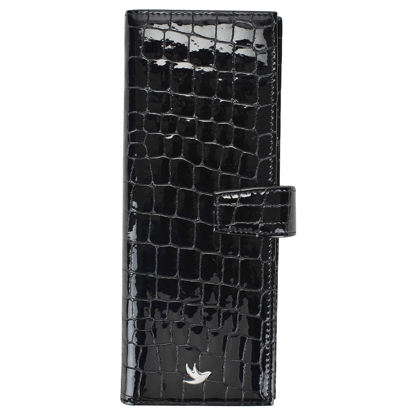 Aurelli Кожаная лаковая визитница с выделкой под крокодила
