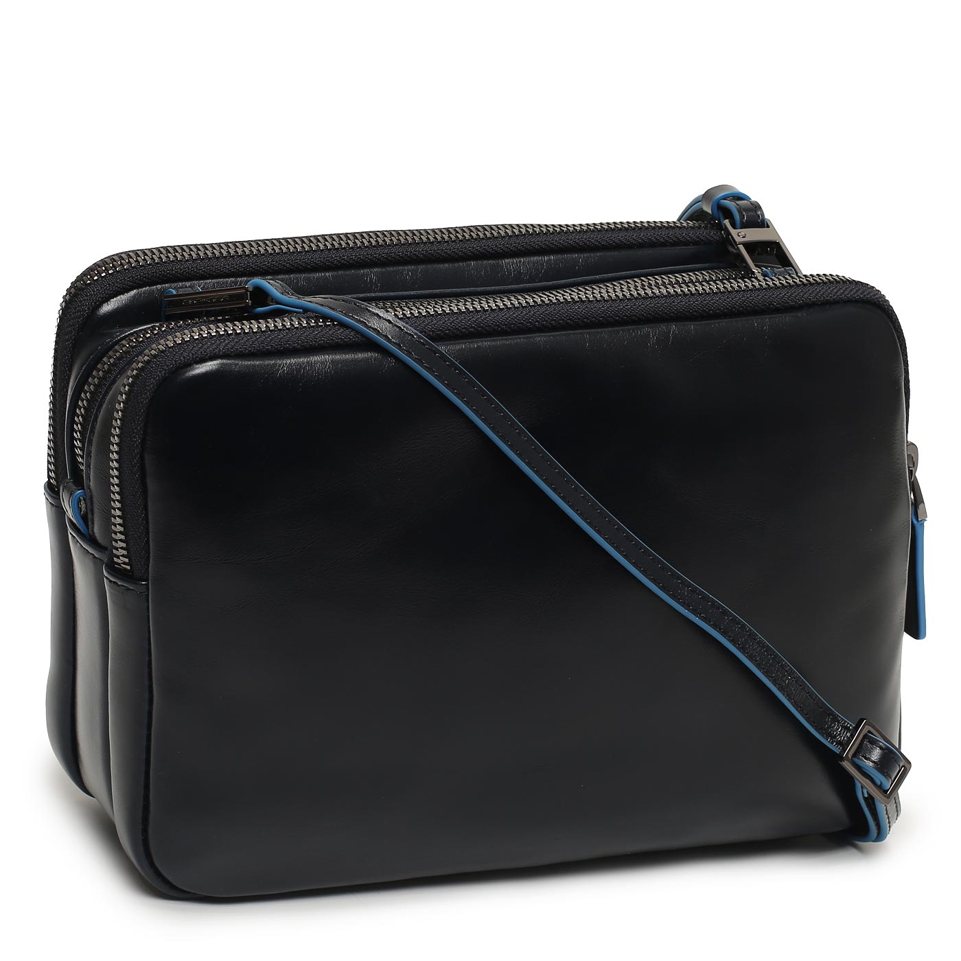 Кожаная визитка с умным замком Piquadro Blue square