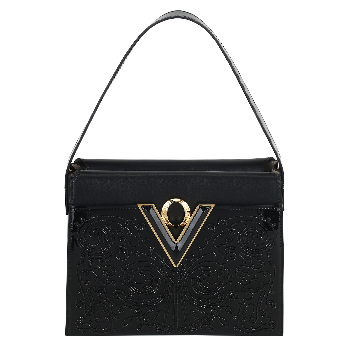 Valentino Orlandi Кожаная сумка с вышивкой